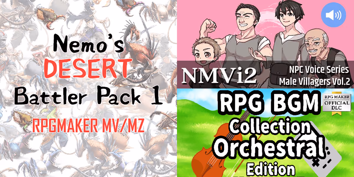 New Releases: Nemo's Desert Battlers Pack 1, NPC Male Villagers Vol.2, RPG BGM Collection - Orchestral Edition