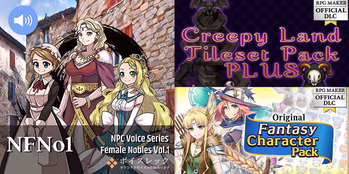 New Releases: NPC Female Nobles Vol.1, Creepy Land Tileset Pack Plus, Original Fantasy Character Pack
