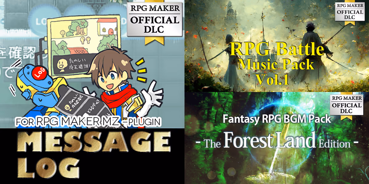 New Releases: Message Log Plugin, RPG Battle Music Pack Vol.1, Fantasy RPG BGM Pack - The Forest Land Edition