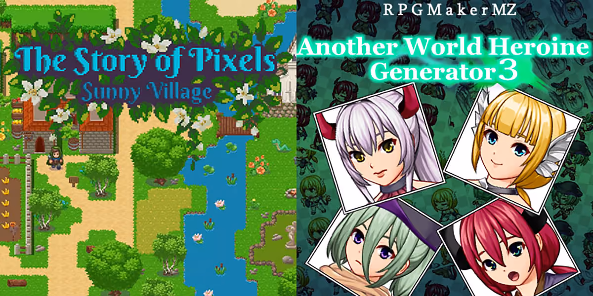 New Releases: The Story of Pixels: Sunny Village, Another World Heroine Generator 3 for MZ