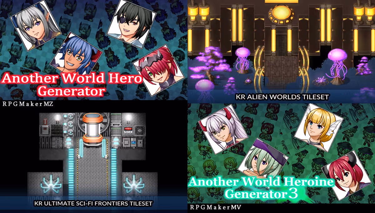 New Releases: Another World Hero and Heroine Generators! Two New KR Tilesets!