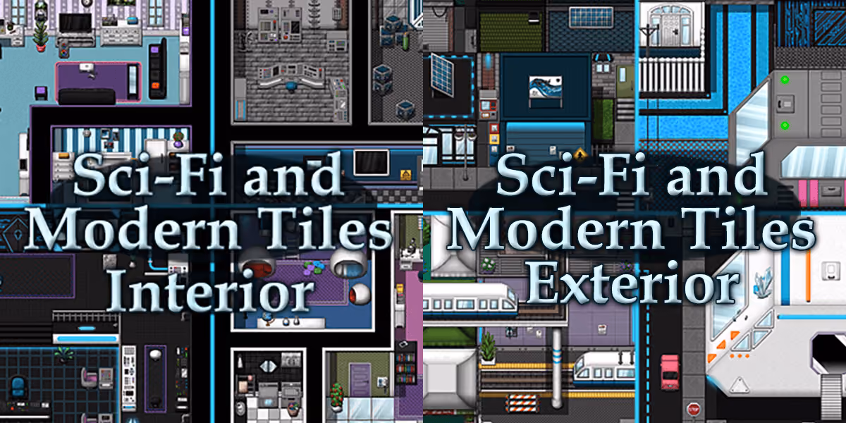 New Releases: Sci-Fi and Modern Tileset - Interior, Sci-Fi and Modern Tileset - Exterior