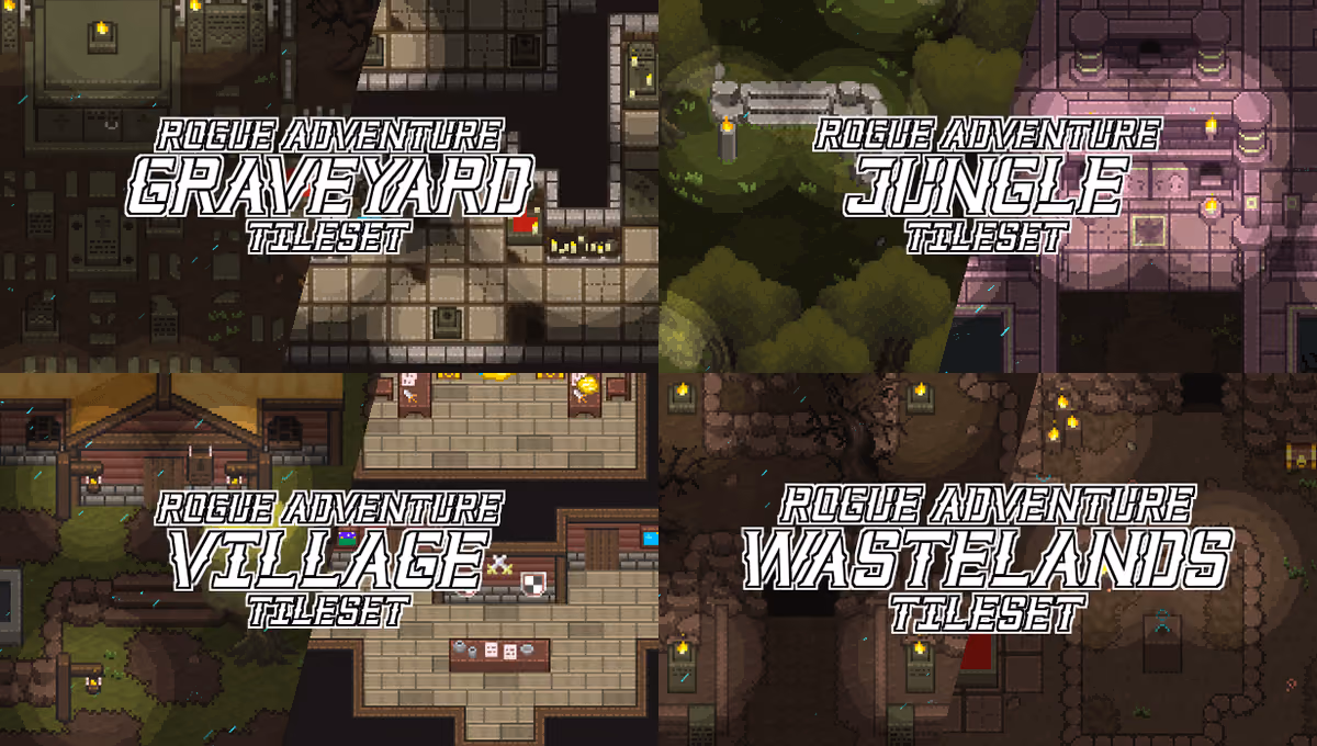 New Releases: 4 Rogue Adventure Tilesets!