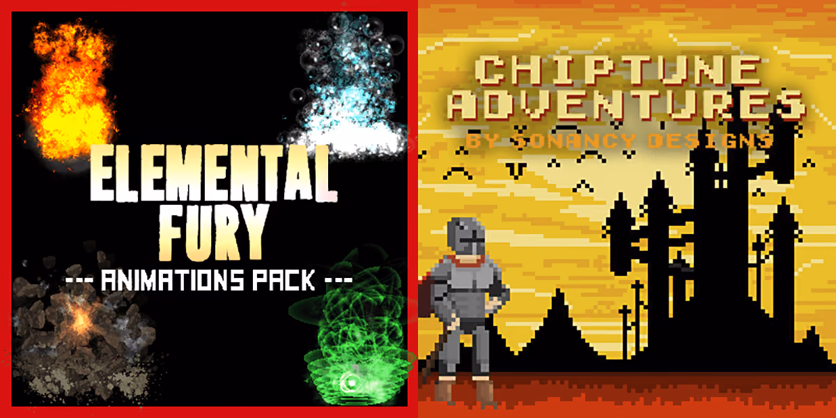 New Releases: Elemental Fury Animations Pack, Chiptune Adventures Music Pack by Sonancy Designs
