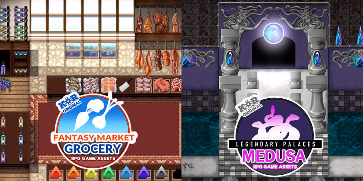 New Releases: KR Fantasy Market - Grocery Tileset, KR Legendary Palaces - Medusa Tileset