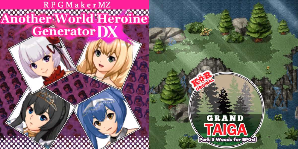 New Releases: Another World Heroine Generator DX for MZ, KR Grand Taiga Tileset