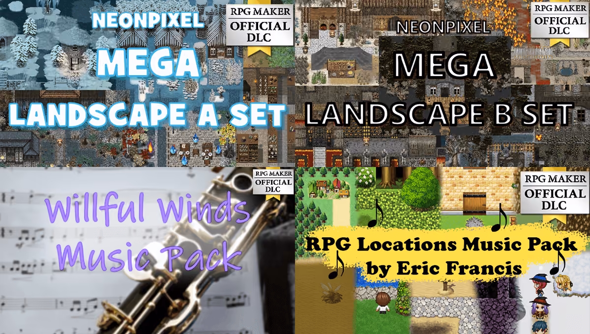 New Releases: NEONPIXEL Mega Landscape A & B set, Willful Wind Music Pack, RPG Locations Music Pack