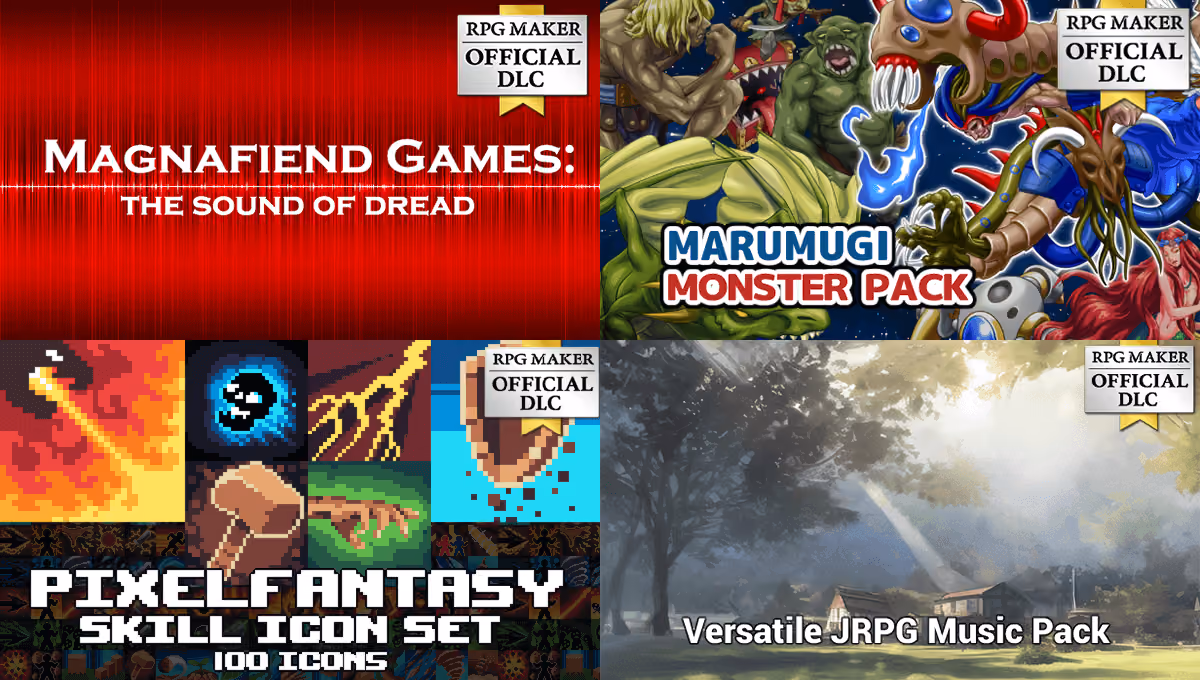 New Releases: Magnafiend Games: The Sound of Dread, MARUMUGI Monster Pack, Pixel Fantasy Skill Icon Set, & Versatile JRPG Music Pack