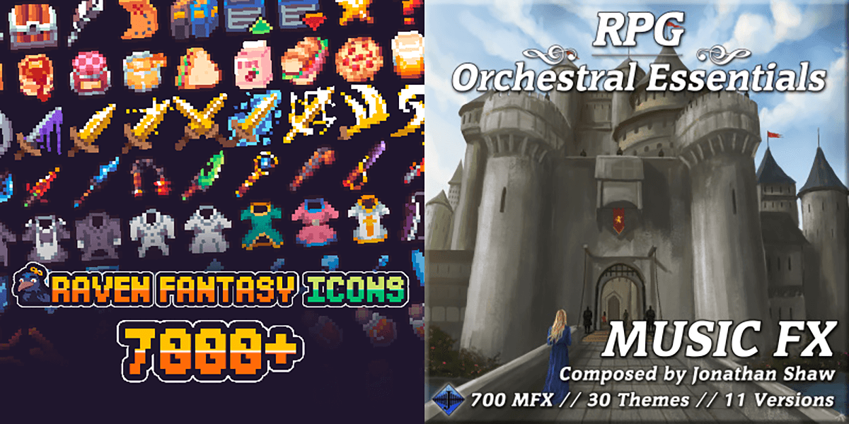 New Releases: Raven Fantasy Icons - 7000+, RPG Orchestral Essentials Music FX