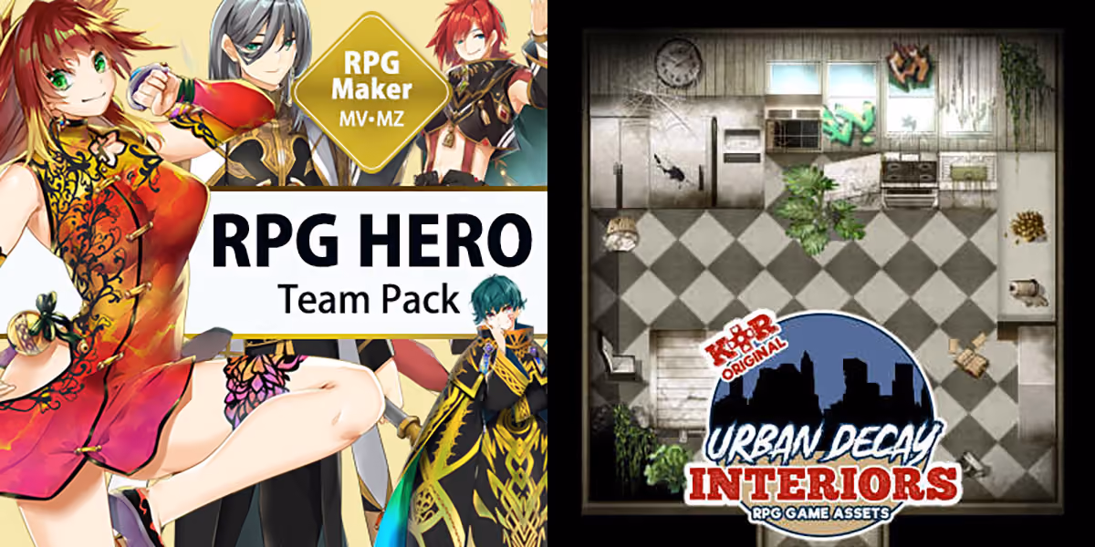 New Releases: RPG HERO Team Pack, KR Urban Decay Interior Tileset