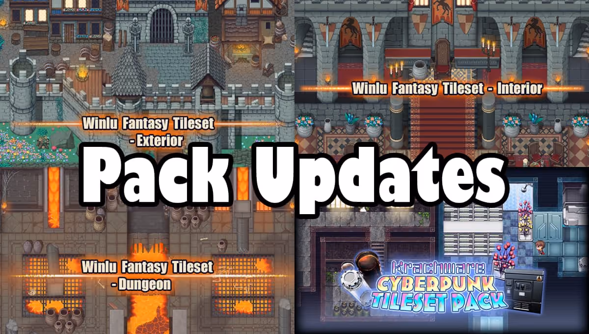 Pack Updates: 3 Winlu Fantasy Packs + Krachware Cyberpunk Tileset
