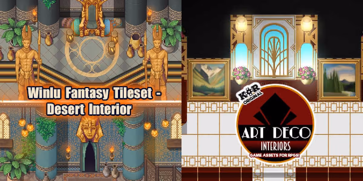 New Releases: Winlu Fantasy Tileset - Desert Interior, KR Art Deco Interiors Tileset