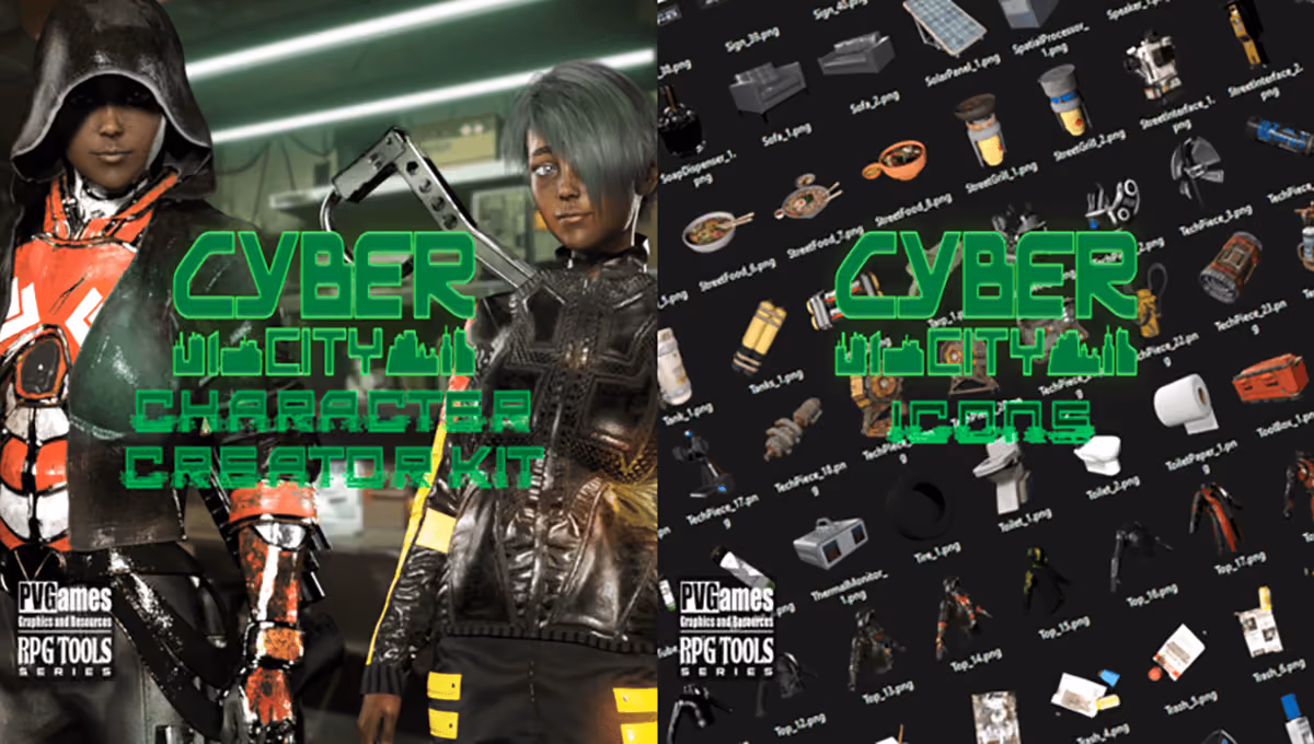 New Releases: CyberCity Character Creator Kit, CyberCity Icons