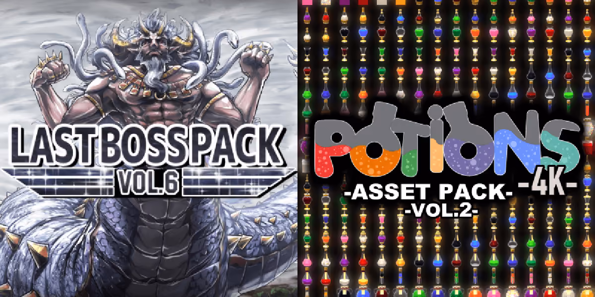 New Releases: Last Boss Pack Vol.6, Potions Asset Pack 4K Vol 2