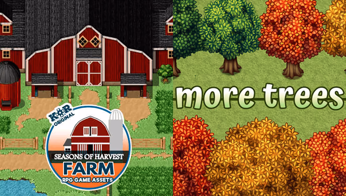 New Releases: KR Seasons of Harvest Farm Tileset, More Trees