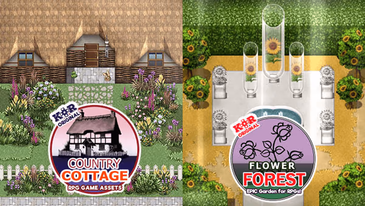 New Releases: KR Country Cottage Tileset, KR Flower Forest Tileset