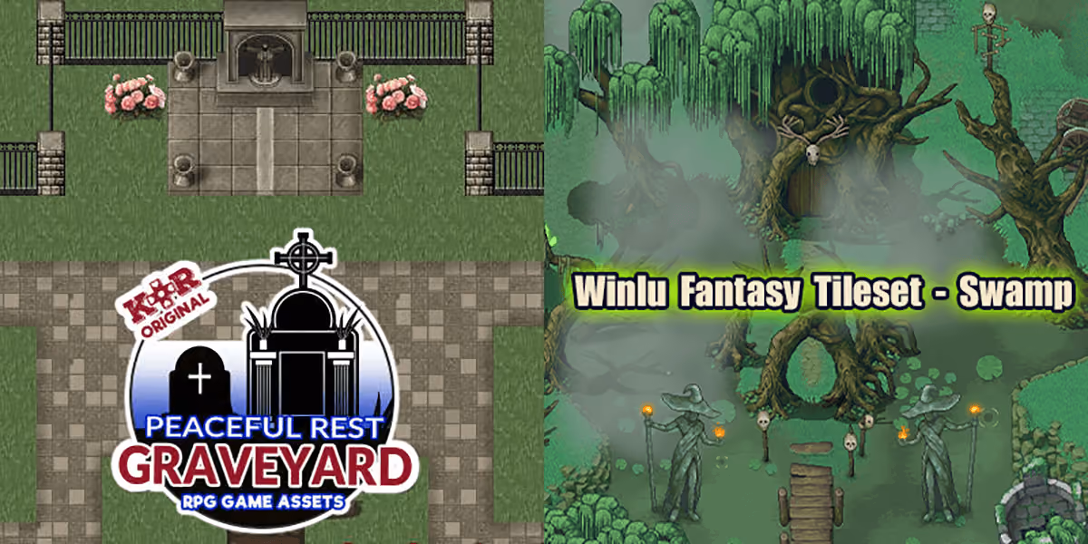New Releases: KR Peaceful Rest Graveyard Tileset, Winlu Fantasy Tileset - Swamp