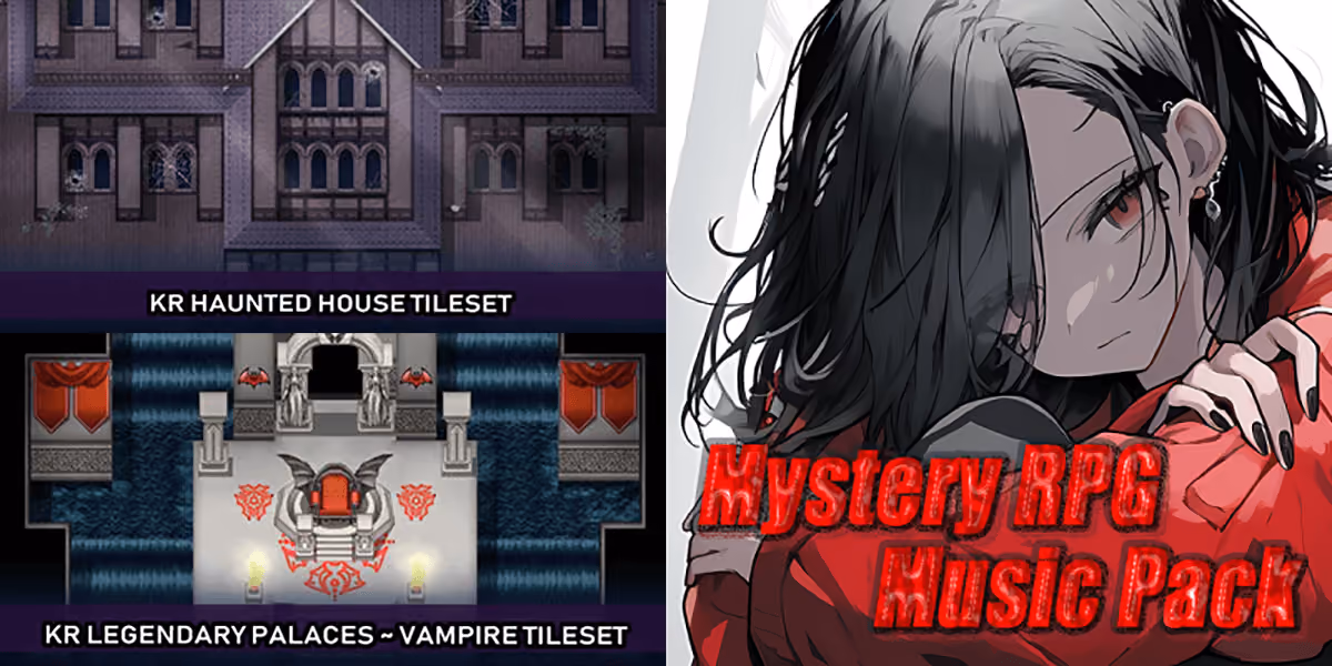 New Releases: KR Haunted House Tileset, KR Legendary Palaces - Vampire Tileset, Mystery RPG Music Pack