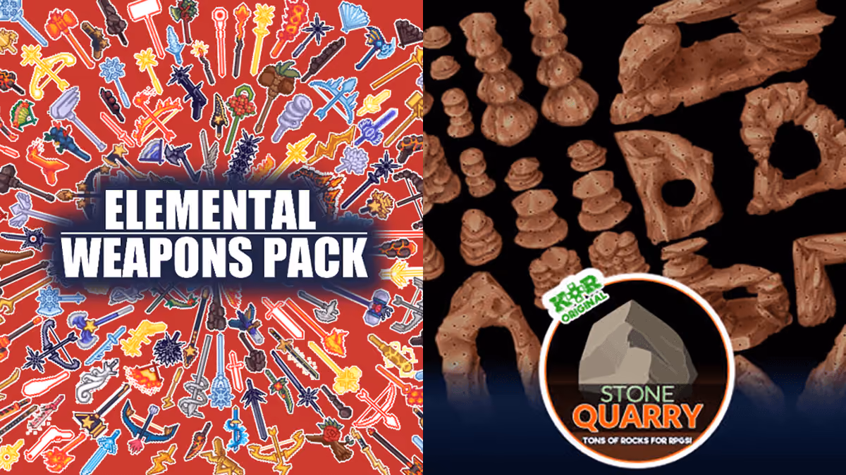 New Releases: Elemental Weapons Pack, KR Stone Quarrry Tileset