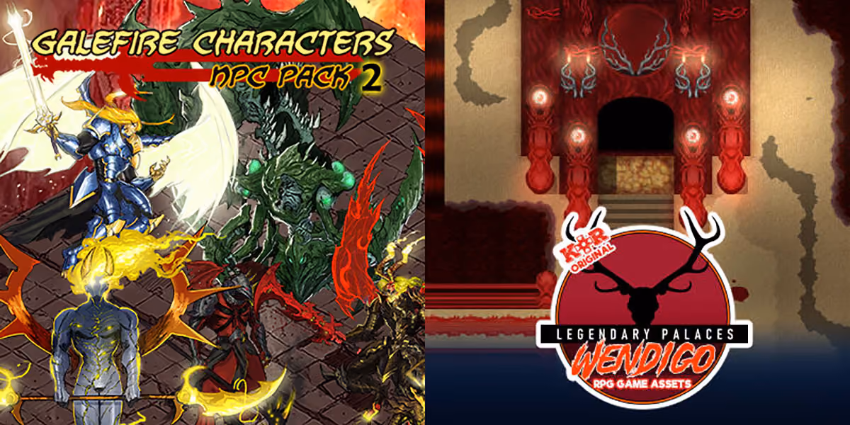 New Releases: Galefire Characters - NPC Monster Pack 2, KR Legendary Palace - Wendigo Tileset