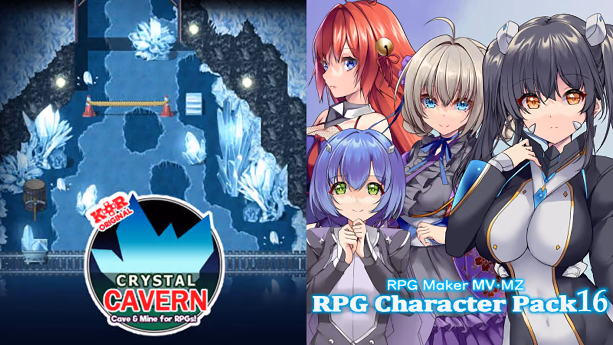 New Releases: KR Crystal Cavern Tileset & RPG Character Pack 16