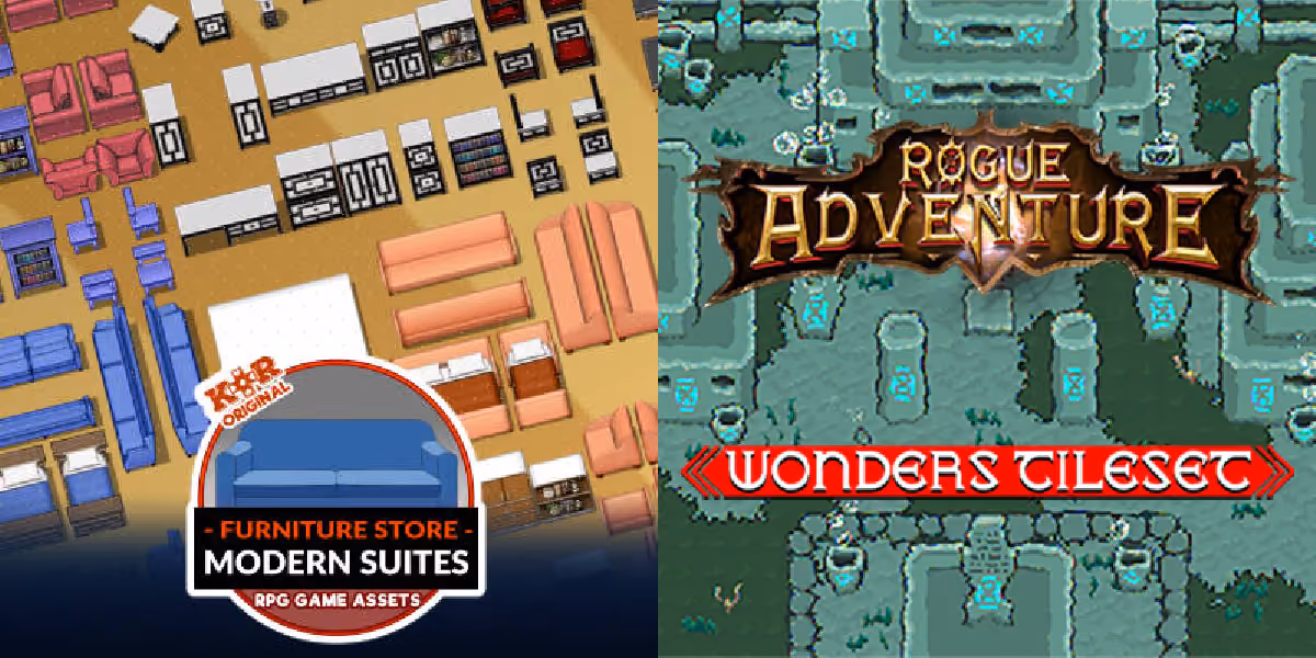 New Releases: KR Furniture Store - Modern Suites Tileset, Rogue Adventure - Wonders Tileset