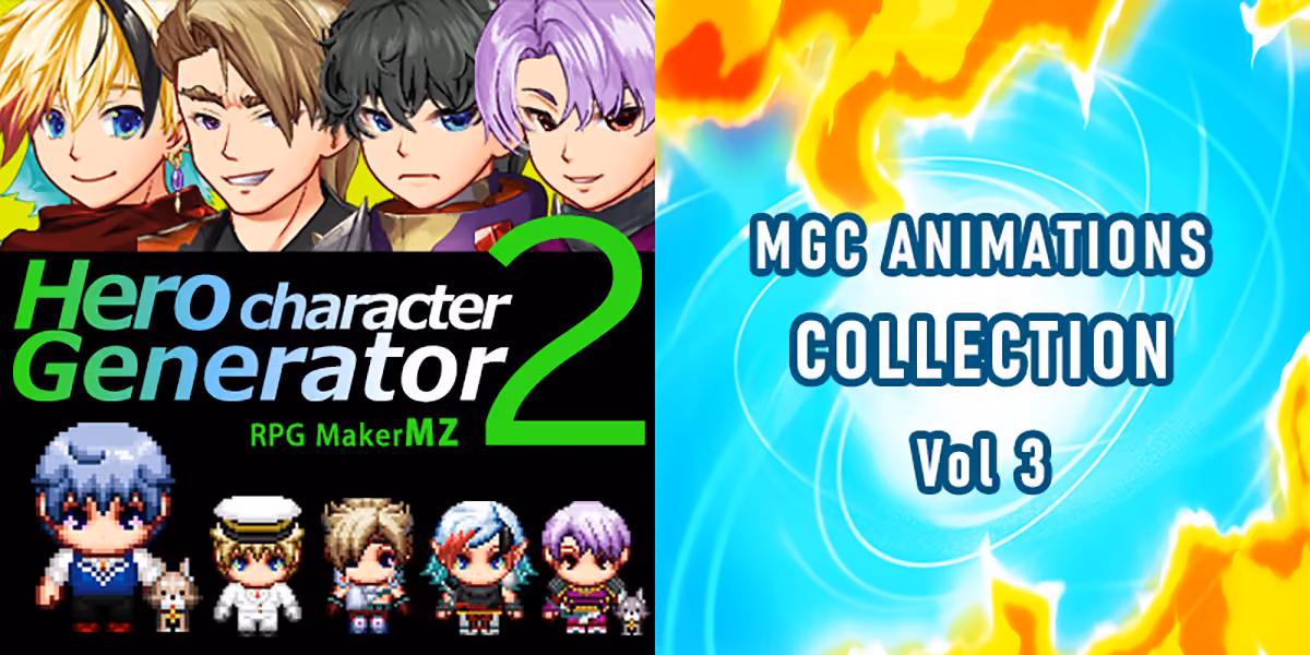 New Releases: Hero Character Generator 2 for MZ, MGC Animations Collection Vol 3