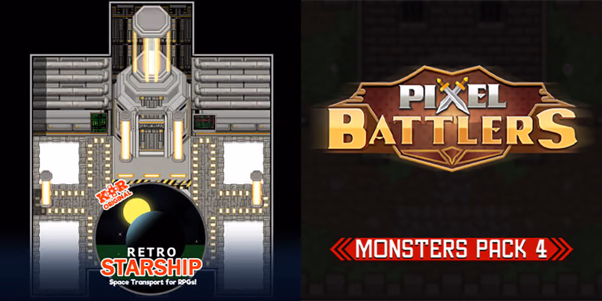 New Releases: KR Retro Starship Tileset, Pixel Battlers Monsters Pack 4