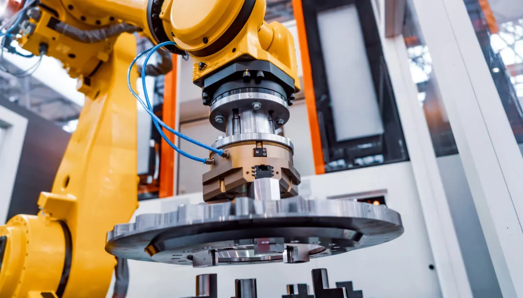 A hydraulic press.