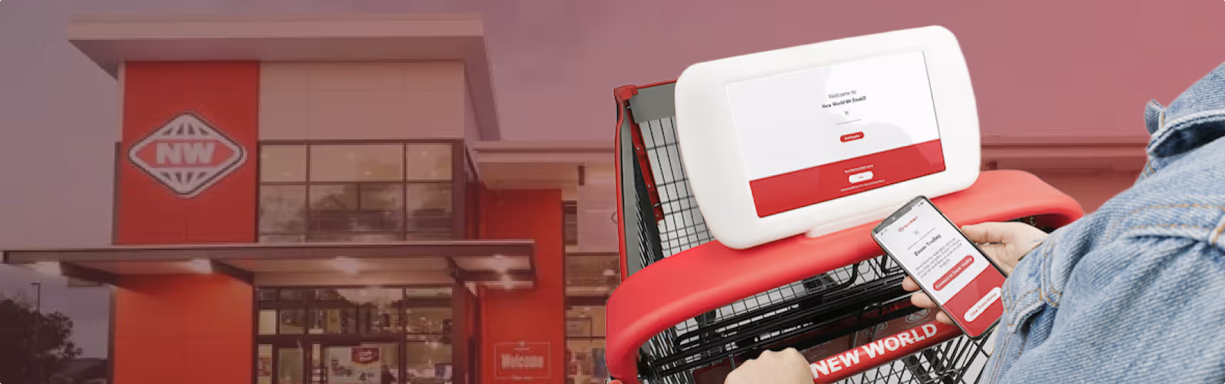 Foodstuffs New World Smart Trolley with app and tablet