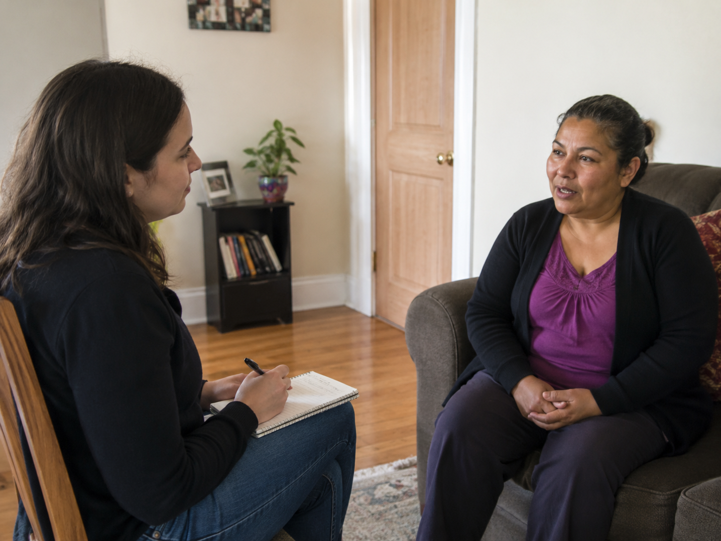 Woman participating in a customer experience interview