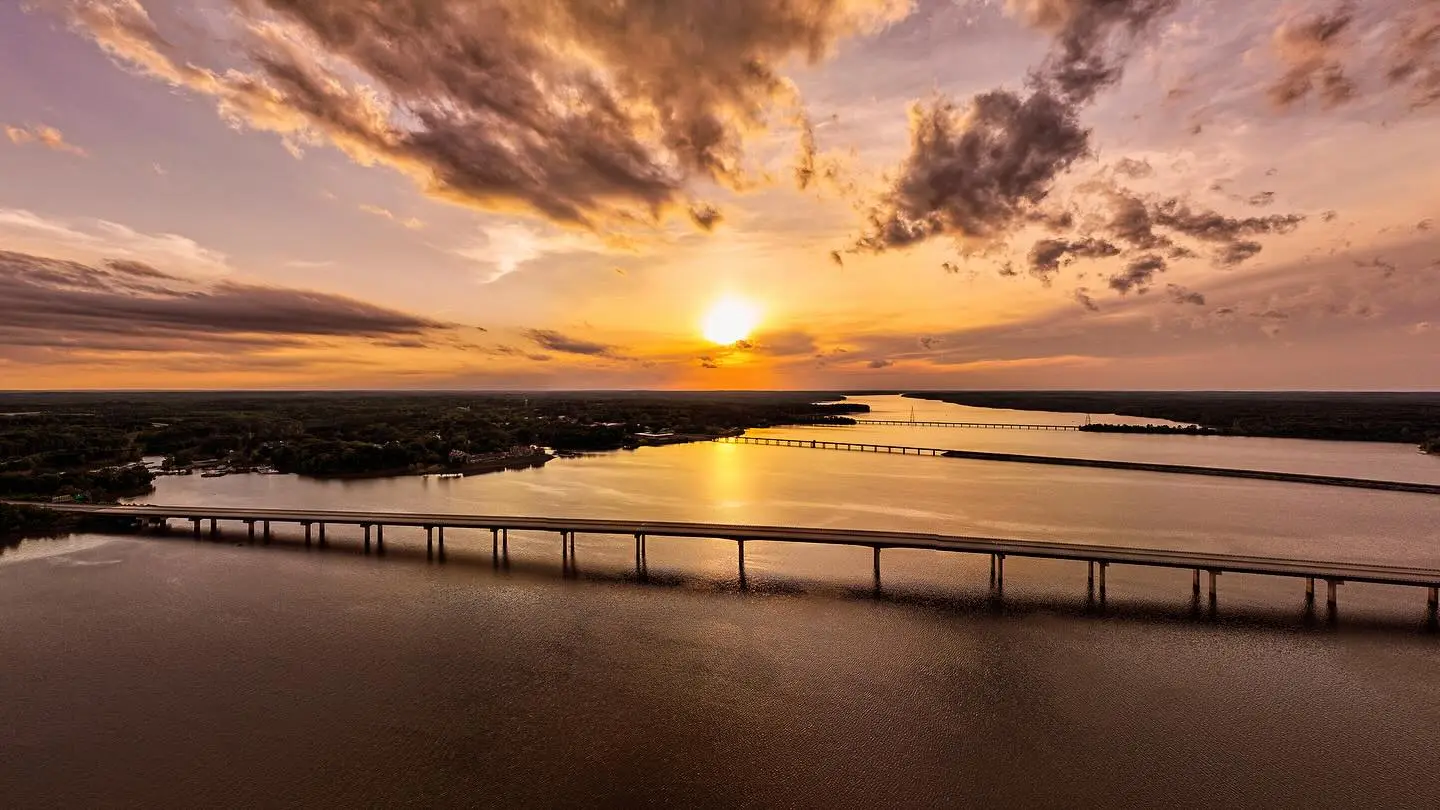 Aerial view of Kerr Lake, Virginia