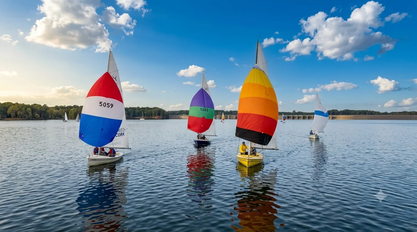Sailboats on Kerr Lake near the Prestwould community, Clarksville Virginia