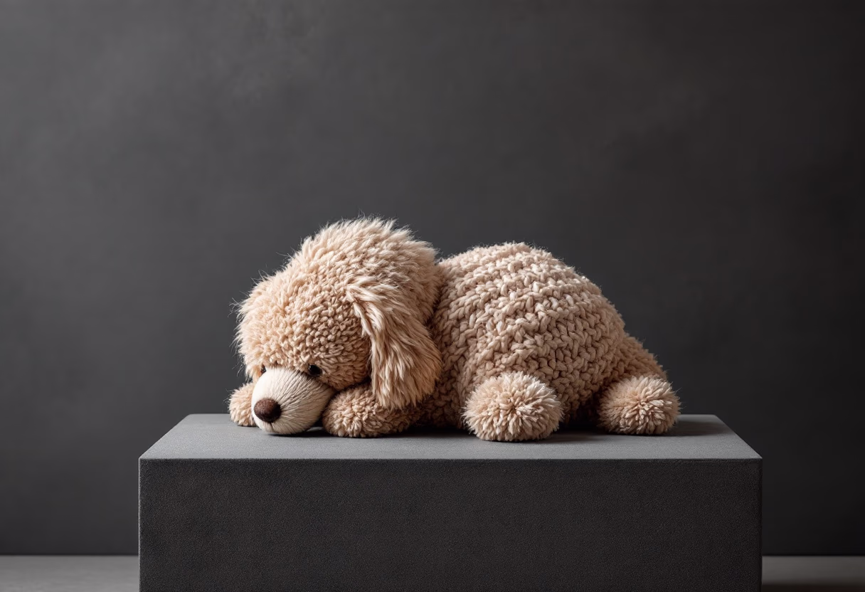 subject: image of a plush interactive dog puzzle toy