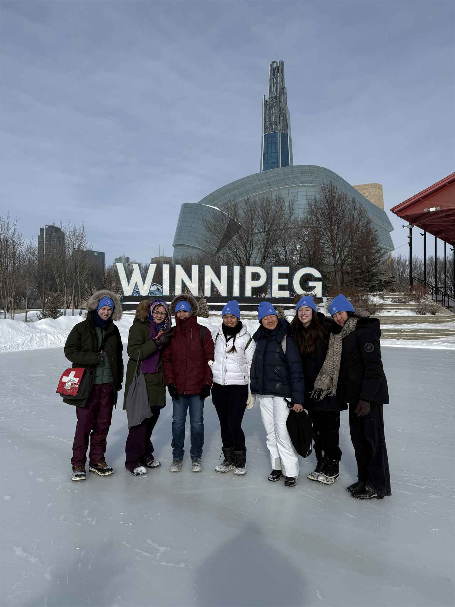 Groupe lors du Grand Voyage à Winnipeg