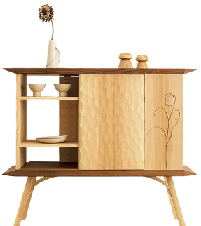 Photographie d'un meuble détouré. Buffet en bois