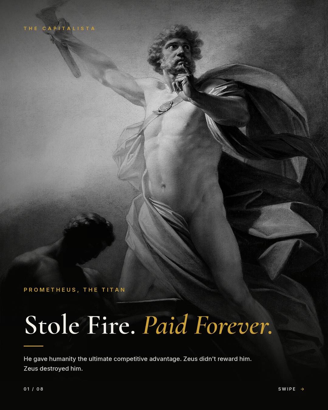 He Gave Humanity Fire. Zeus Chained Him to a Cliff For It. The Real Lesson of Prometheus