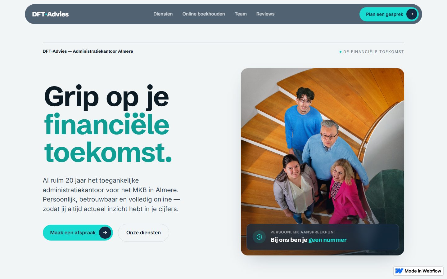 De conceptsite van DFT Advies: Grip op je financiële toekomst