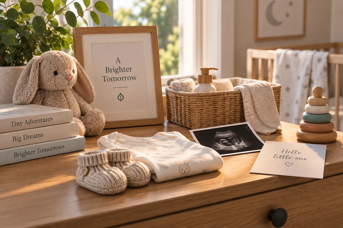 Nursery items prepared for a new baby