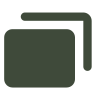 Two overlapping dark green rounded rectangles representing layers or windows.