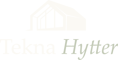 Tekna Hytter logo with a white stylized house roof above the company name.
