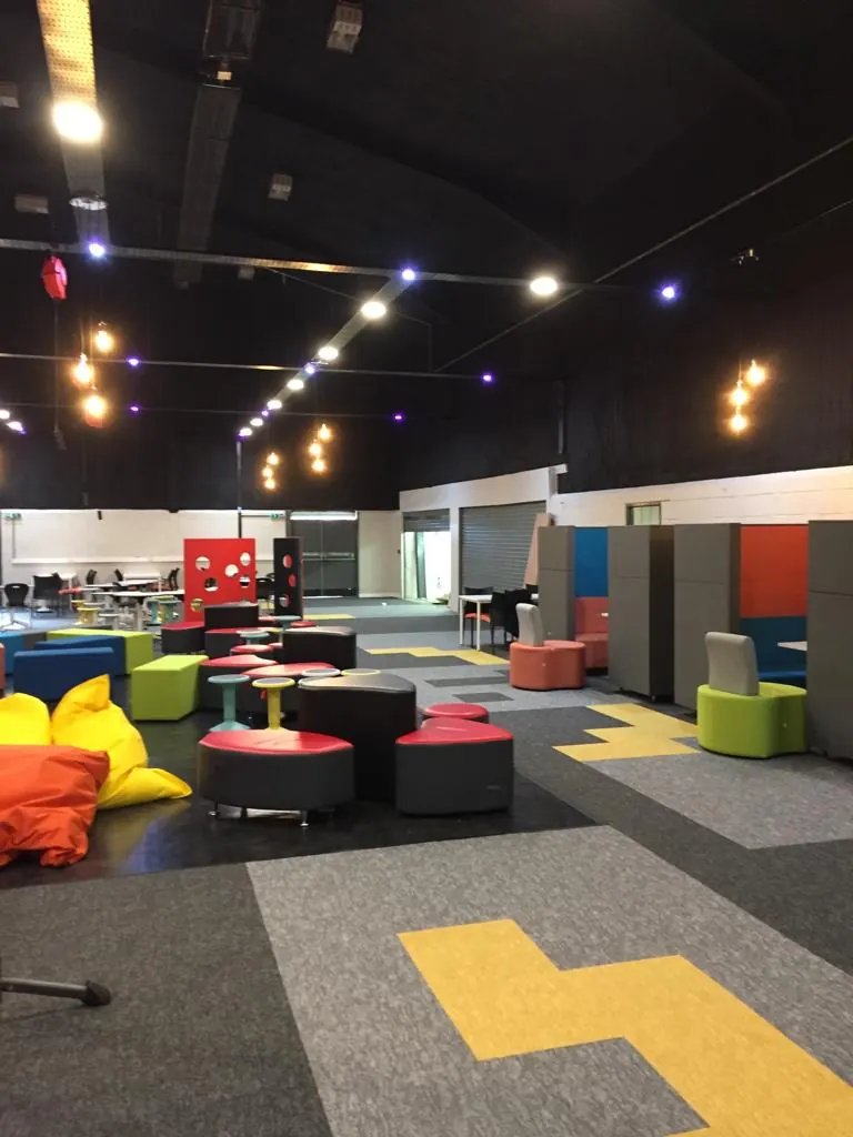 Hartpury College, Gloucestershire: the events space after insulation.