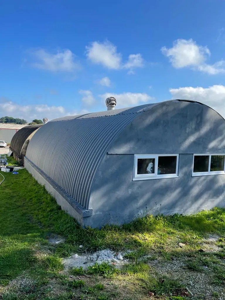 Roddas Creamery, Cornwall: the Nissen hut roof from outside.
