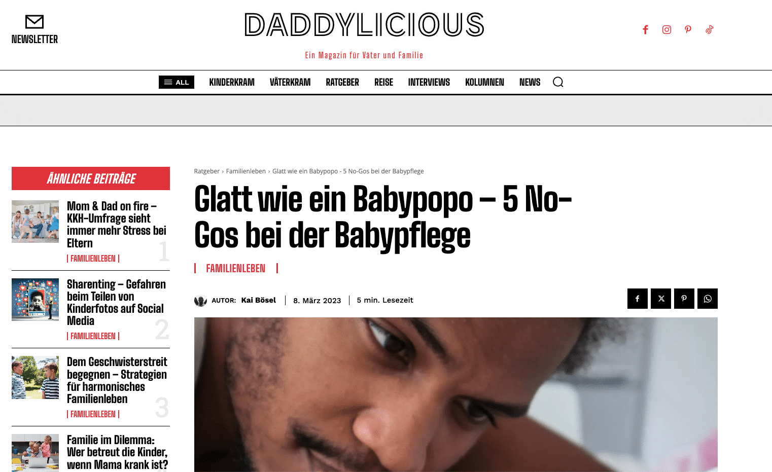 Screenshot Artikel Daddylicious