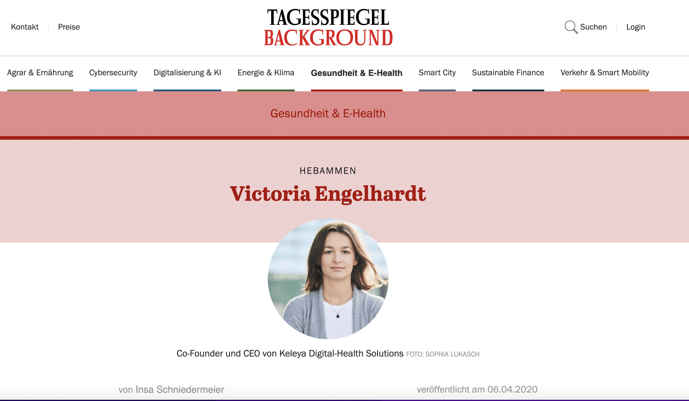Artikel im Tagesspiegel mit Keleya Gründerin Victoria Engelhardt