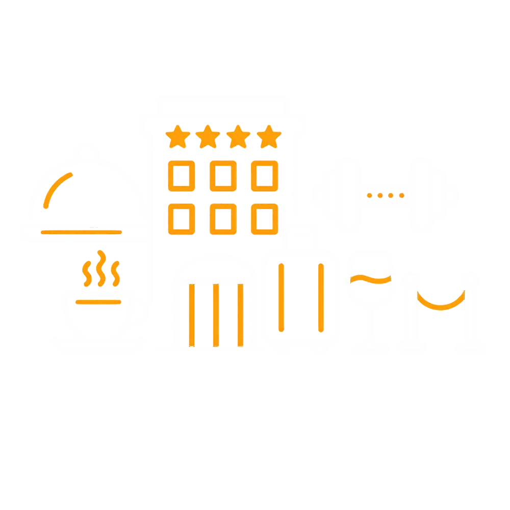 Abstract illustration of three people with icons of bar chart, target, and pie chart above, representing teamwork and data analysis.