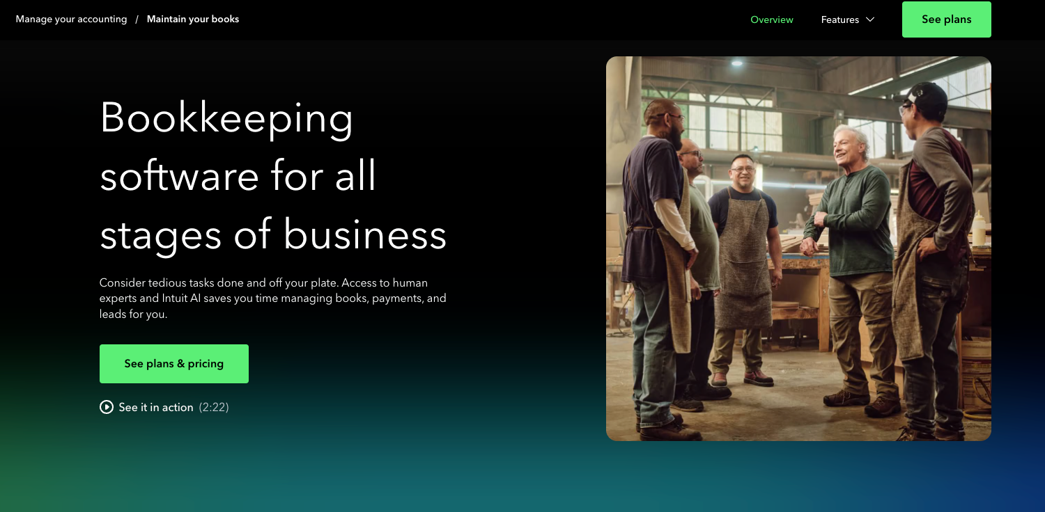 QuickBooks Online homepage: Bookkeeping software for all stages of business