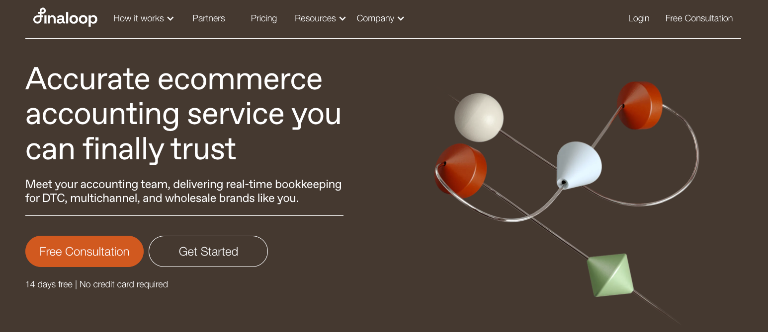 Finaloop homepage: Accurate ecommerce accounting service
