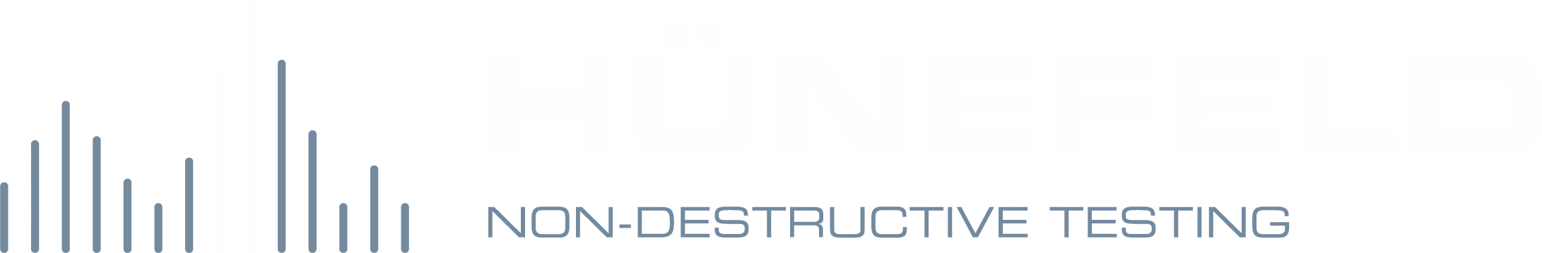 Logo mit blauen Balken und dem Schriftzug "NON-DESTRUCTIVE TESTING" auf weißem Hintergrund.