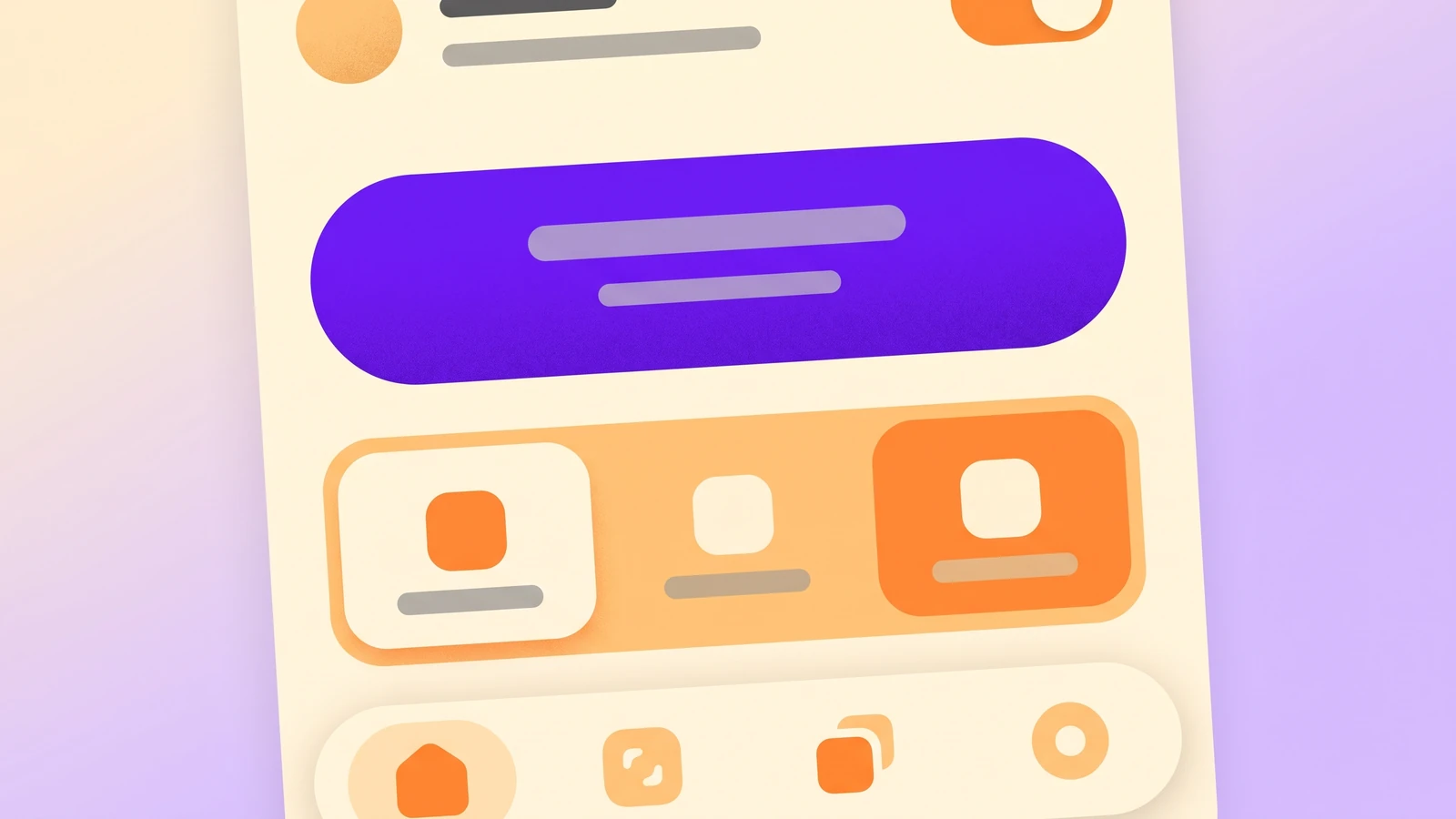 Expressive shapes UI design trend example: oversized pill buttons and a segmented button group with morphing corners